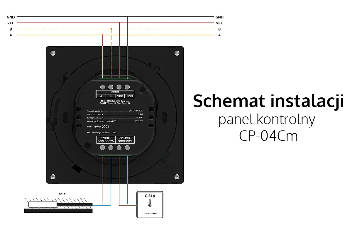 Schemat instalacji - panel multifunkcyjny CP-04Cm Sinum Schemat instalacji - panel multifunkcyjny CP-04Cm Sinum
